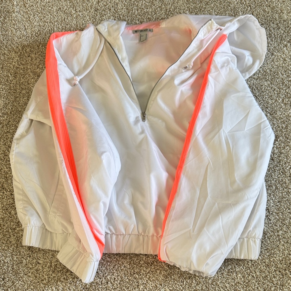Forever 21 White and Neon Pink Jacket